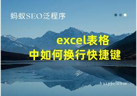 excel表格中如何换行快捷键