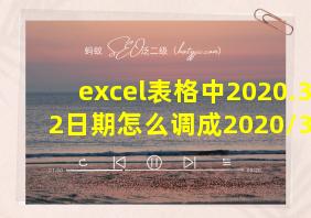 excel表格中2020.3.2日期怎么调成2020/3/2