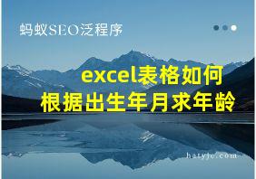 excel表格如何根据出生年月求年龄