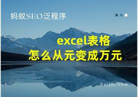 excel表格怎么从元变成万元