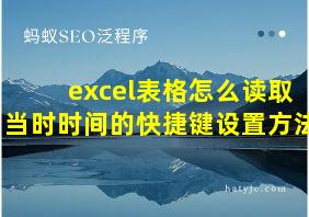 excel表格怎么读取当时时间的快捷键设置方法