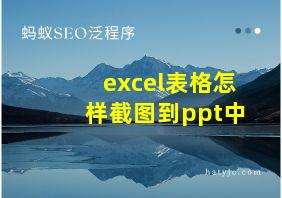 excel表格怎样截图到ppt中