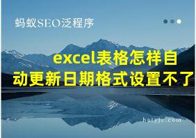 excel表格怎样自动更新日期格式设置不了