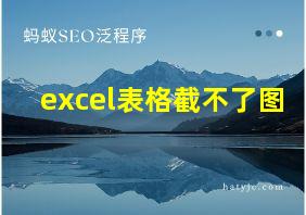 excel表格截不了图