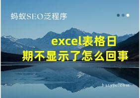 excel表格日期不显示了怎么回事