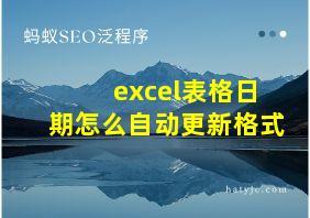 excel表格日期怎么自动更新格式