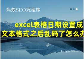 excel表格日期设置成文本格式之后乱码了怎么办