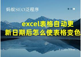 excel表格自动更新日期后怎么使表格变色