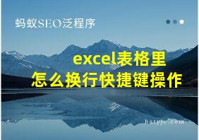 excel表格里怎么换行快捷键操作