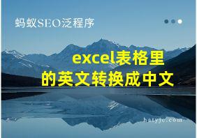 excel表格里的英文转换成中文