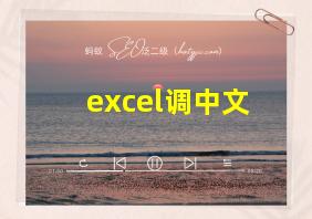 excel调中文