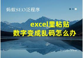 excel里粘贴数字变成乱码怎么办