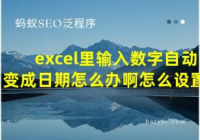 excel里输入数字自动变成日期怎么办啊怎么设置