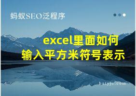 excel里面如何输入平方米符号表示