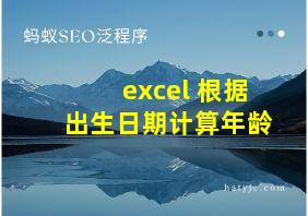 excel 根据出生日期计算年龄