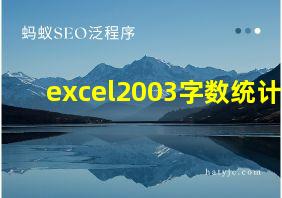 excel2003字数统计