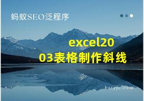 excel2003表格制作斜线