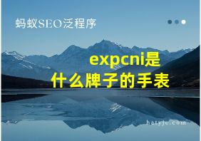 expcni是什么牌子的手表