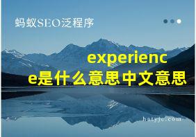 experience是什么意思中文意思