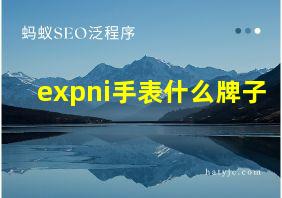 expni手表什么牌子