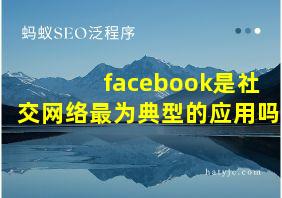 facebook是社交网络最为典型的应用吗