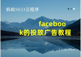 facebook的投放广告教程