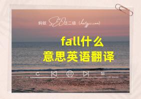 fall什么意思英语翻译