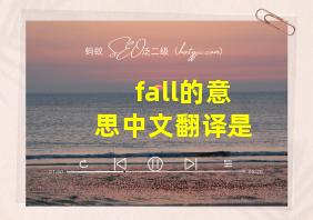 fall的意思中文翻译是