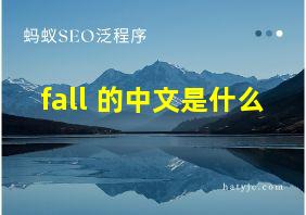 fall 的中文是什么