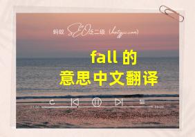 fall 的意思中文翻译