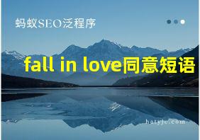 fall in love同意短语