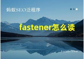 fastener怎么读