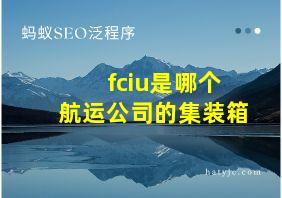 fciu是哪个航运公司的集装箱