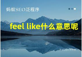 feel like什么意思呢