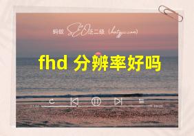 fhd+分辨率好吗