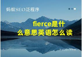 fierce是什么意思英语怎么读