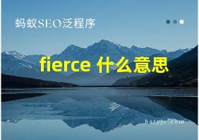 fierce 什么意思