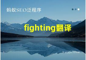 fighting翻译