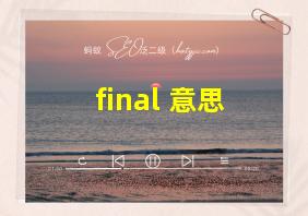 final 意思