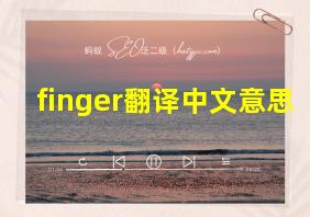 finger翻译中文意思