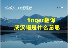 finger翻译成汉语是什么意思