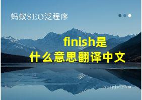 finish是什么意思翻译中文