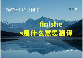 finishes是什么意思翻译