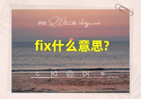 fix什么意思?