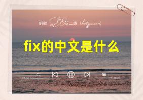 fix的中文是什么