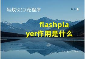 flashplayer作用是什么