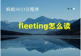 fleeting怎么读