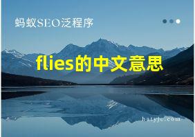 flies的中文意思