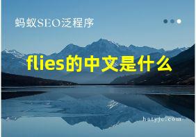 flies的中文是什么