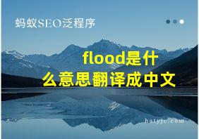 flood是什么意思翻译成中文